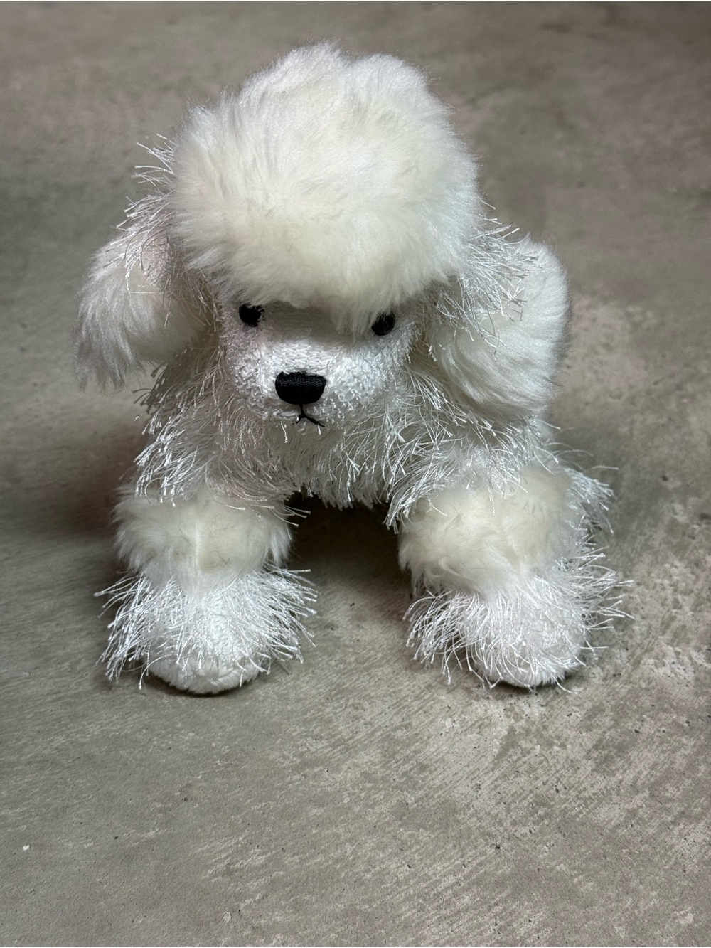White Plush Poodle Dog Toy - Soft Cuddly Pet Toy